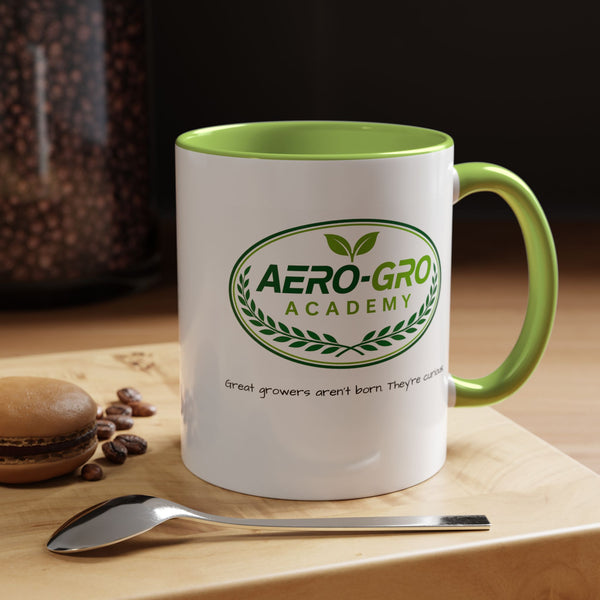 Aero-Gro Academy Logo Coffee Mug — Green Gardening Emblem Accent Mug (11/15 oz)